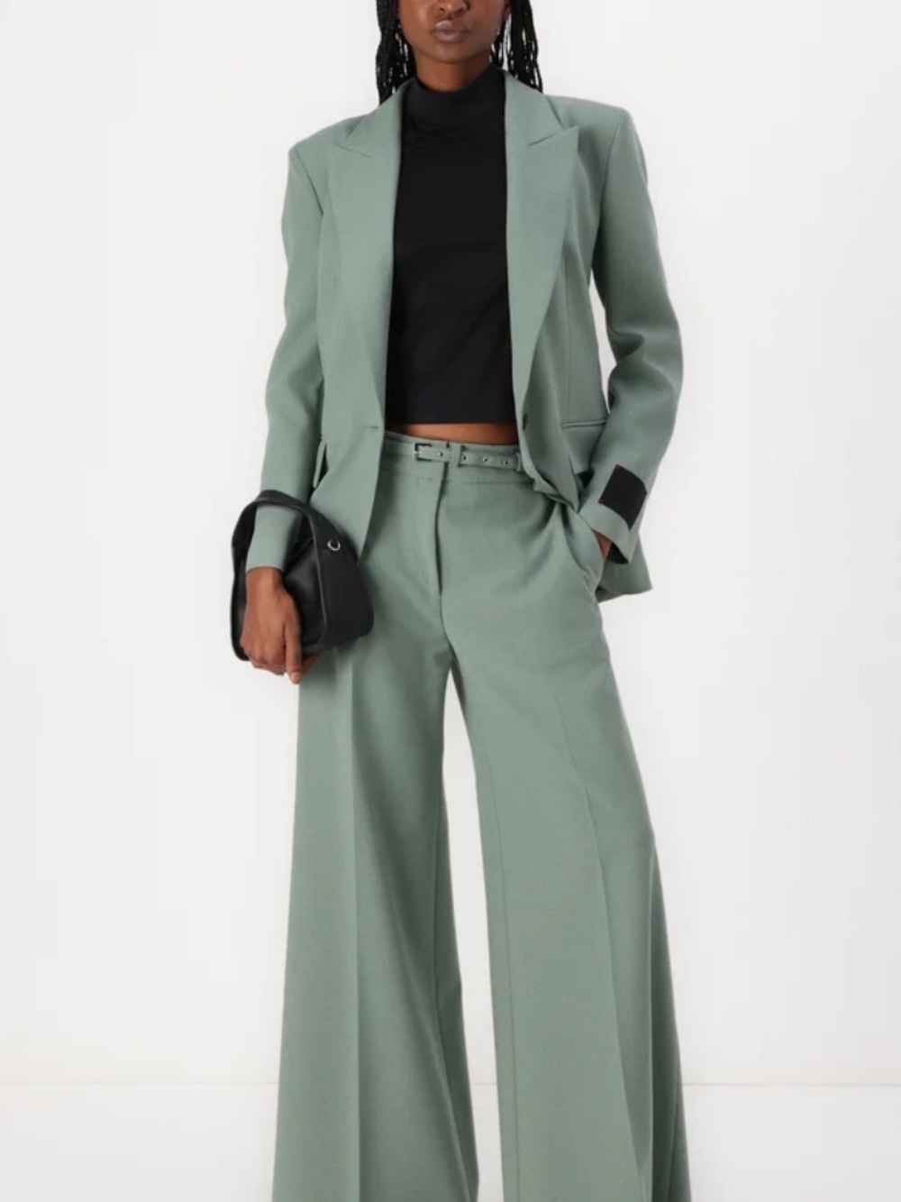HUGO Hugo Boss Sz 4 Blazer Tailored Green Single button Classic Minimalist Fall